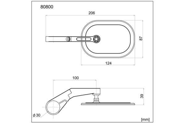 "D-MIRROR-16" Aluminium Lenkerenden Spiegel...