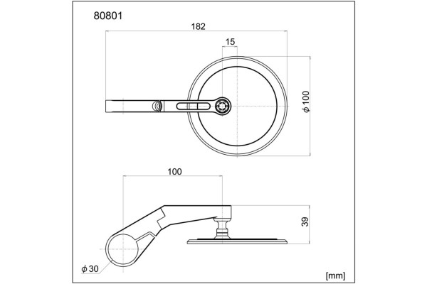 "D-MIRROR-17" Aluminium Lenkerenden Spiegel...