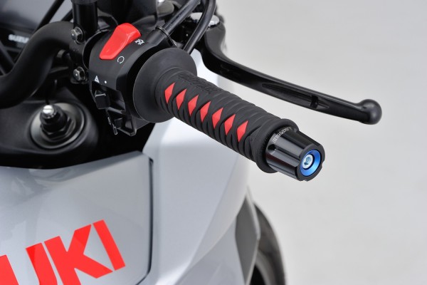 "COMPASS" Handlebar ends CNC blue anodized 14-19mm