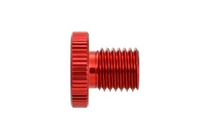 Abdeckschraube Alu CNC rot eloxiert f. Spiegelgewinde M10... 2