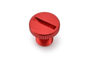 Abdeckschraube Alu CNC rot eloxiert f. Spiegelgewinde M10...