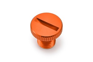 Abdeckschraube Alu CNC orange eloxiert f. Spiegelgewinde...