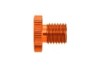 Abdeckschraube Alu CNC orange eloxiert f. Spiegelgewinde M10 x P1.25 Linksgewinde