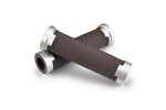 "GRIPPYGRIP" GGDM-BASE grips pair brown with silver aluminum ring ø22.2 mm 7/8"