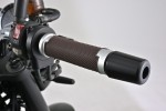 "GRIPPYGRIP" GGDM-BASE grips pair brown with silver aluminum ring ø22.2 mm 7/8"