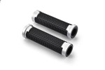 "GRIPPYGRIP" GGDM-CROSS grips pair black with silver aluminum ring ø22.2 mm 7/8"