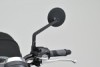"D-MIRROR-21" Aluminum flat mirror round left black