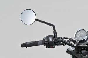 "D-MIRROR-21" Aluminum flat mirror round left black 2