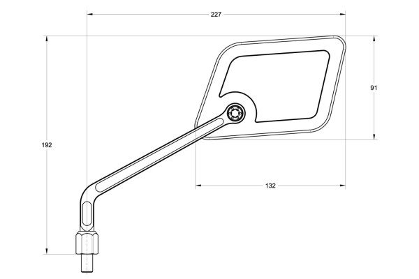"D-MIRROR-20" Aluminium Seitenspiegel eckig...