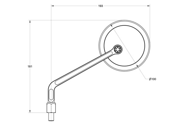 "D-MIRROR-21" Aluminium Seitenspiegel rund...