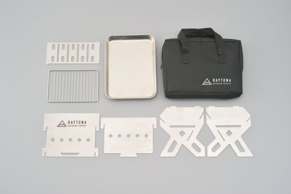 Edelstahl Grill flach zerlegbar 24x18x18cm