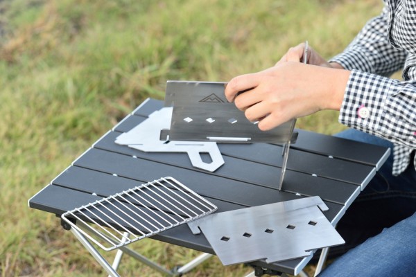 Stainless-steel flat barbecue grill 24x18x18cm