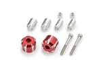 "W" Lenkergewichte Set Aluminium CNC rot eloxiert 14-19mm