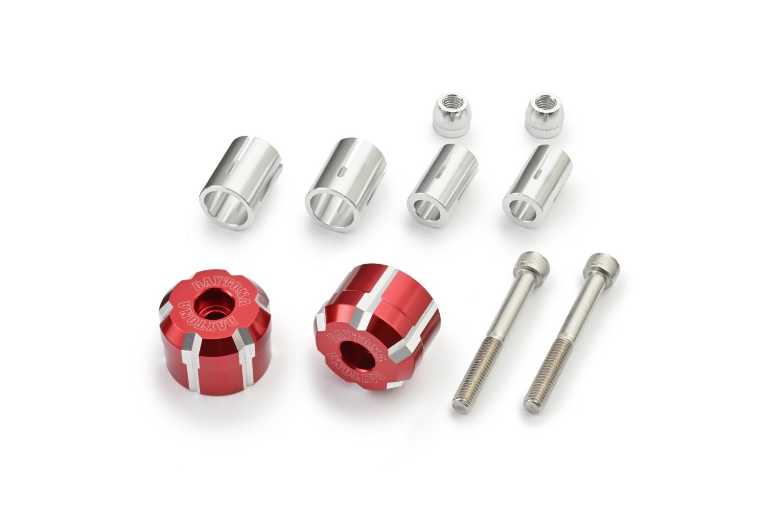thumbnail image 2 of Oxford Bar Ends 1 Weighted Handlebar Ends - 22mm - Red/Silver (OX590) 2 of 6
