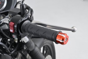 "W" Handlebar ends CNC orange anodized 14-19mm 2