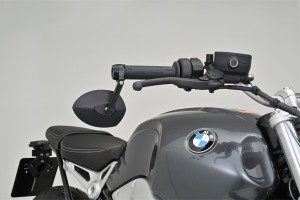 "D-MIRROR-23" Aluminum bar end mirror black 2