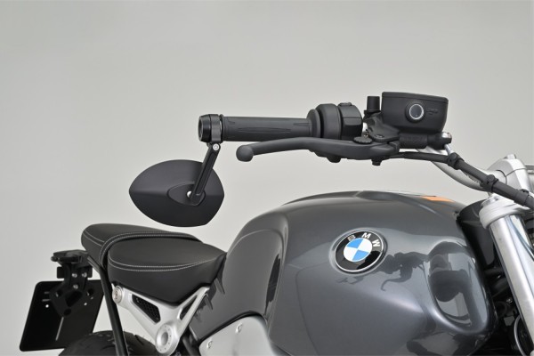 "D-MIRROR-23" Aluminum bar end mirror black