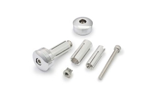 "RING" Lenkergewichte Set Aluminium CNC chrom 14-19mm