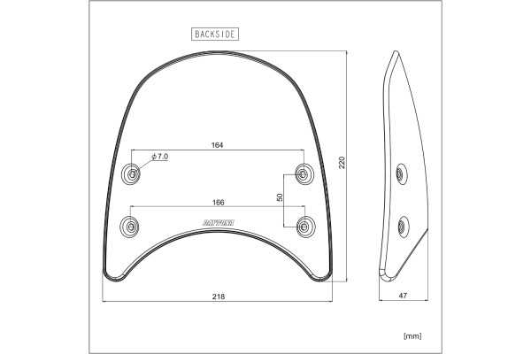 Windschild Meter Visor Aluminium schwarz