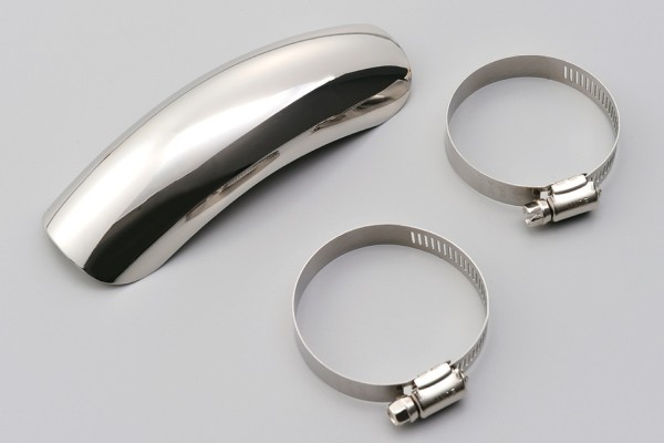Universal heat shield stainless steel polished outside bow closed type