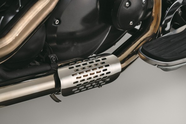 Universal heat shield stainless steel polished straight opened type