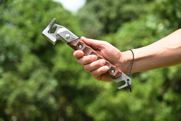 Peg hammer, walnut, stainless-steel