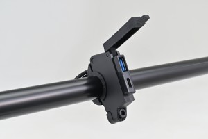 Stromversorgung USB SLIM 1x USB-A + 1x USB-C f. Motorrad...