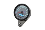 "VELONA60-WP" Tachometer 200 KM/H MPH m. Kontrollanzeigen, weiße LED, weißes Ziffernblatt, schwarzes Gehäuse