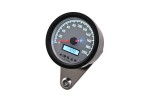 "VELONA60-WP" Tachometer 200 KM/H MPH m. Kontrollanzeigen, weiße LED, weißes Ziffernblatt, schwarzes Gehäuse