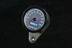 "VELONA60-WP" ELECTRICAL SPEEDOMETER 200 KM/H MPH W/ INDICATORS, WHITE LED, WHITE SCALE, BLACK HOUSING