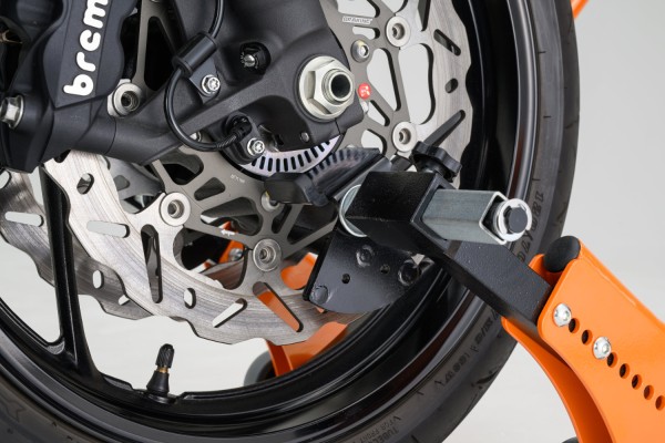 Adjustable front fork stand