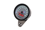 "VELONA60-WP" Tachometer 200 KM/H MPH m. Kontrollanzeigen, weiße LED, weißes Ziffernblatt, schwarzes Gehäuse