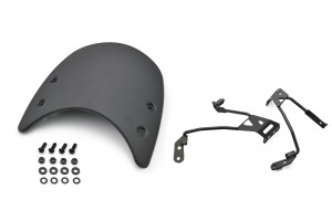Meter visor aluminum black incl. bracket for Honda GB350