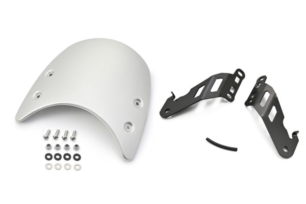 Meter visor aluminum silver incl. bracket for...