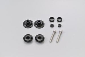 Swing arm spool set CNC black anodized M6 with Nylon spacer 2