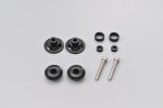 Swing arm spool set CNC black anodized M6 with Nylon spacer