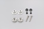 Swing arm spool set CNC silver anodized M6 with Nylon spacer
