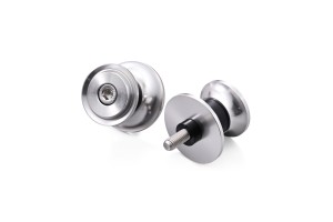 Swing arm spool set CNC silver anodized M6 with Nylon spacer