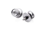 Swing arm spool set CNC silver anodized M6 with Nylon spacer