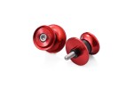 Swing arm spool set CNC red anodized M6 with Nylon spacer