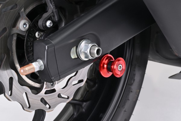 Swing arm spool set CNC red anodized M6 with...
