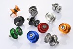 Swing arm spool set CNC red anodized M6 with Nylon spacer