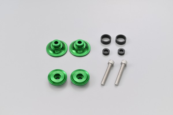 Swing arm spool set CNC green anodized M6 with...