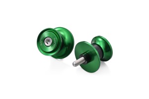 Swing arm spool set CNC green anodized M6 with Nylon spacer