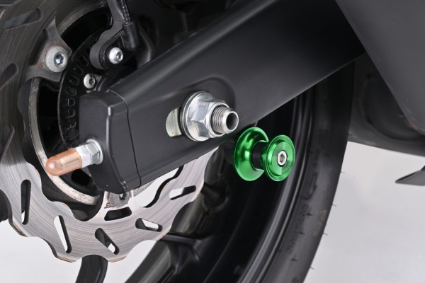 Swing arm spool set CNC green anodized M6 with...