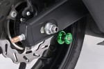 Swing arm spool set CNC green anodized M6 with Nylon spacer