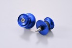 Swing arm spool set CNC blue anodized M6 with Nylon spacer