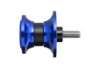 Swing arm spool set CNC blue anodized M6 with Nylon spacer