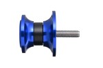 Swing arm spool set CNC blue anodized M6 with Nylon spacer