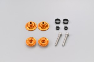 Swing arm spool set CNC gold anodized M6 with Nylon spacer 2